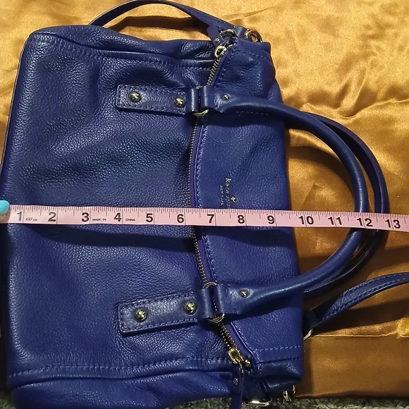 Kate Spade Cobble Hill Small Leslie Satchel Purple Pebbled Leather Crossbody - Picture 12 of 14